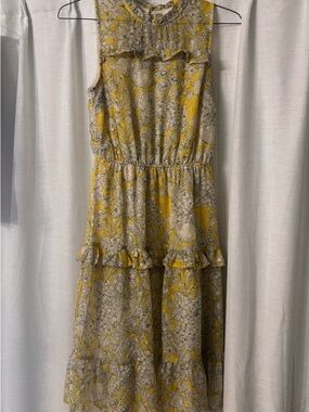 Monteau Yellow Floral Tiered Maxi Dress